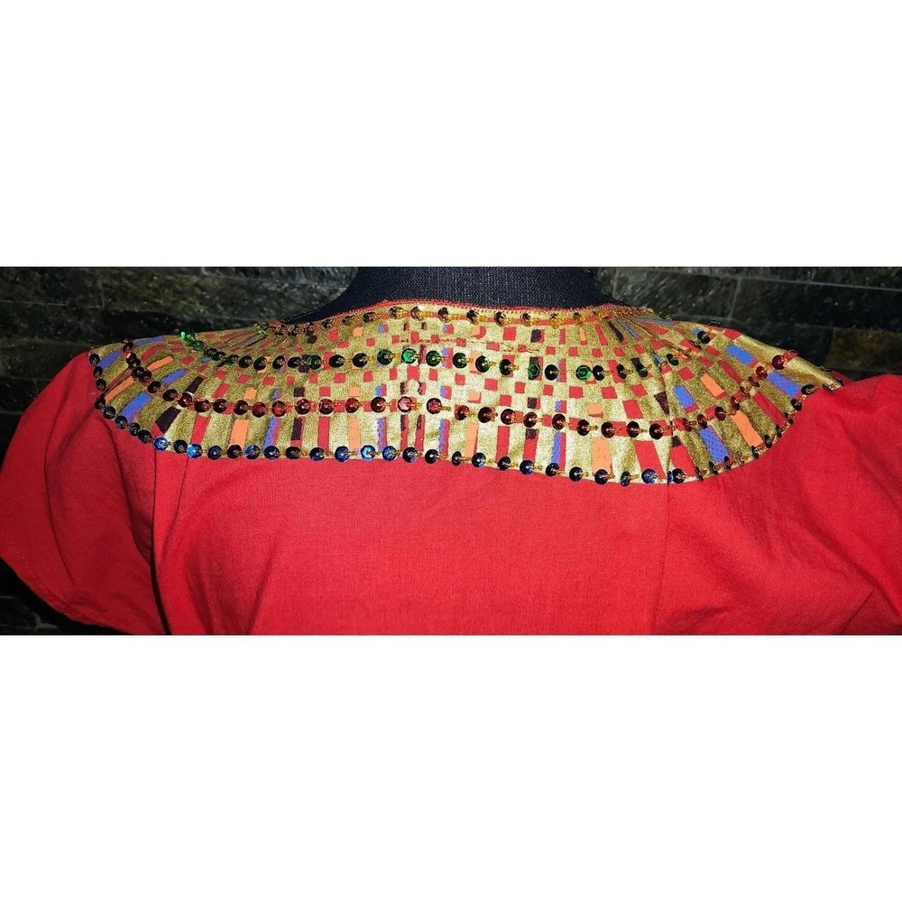 Red Long Egyptian Long Caftan Dress size S/M - Picture 4 of 6